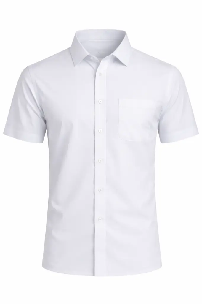 Mens Poplin Shirt Short Sleeves.webp
