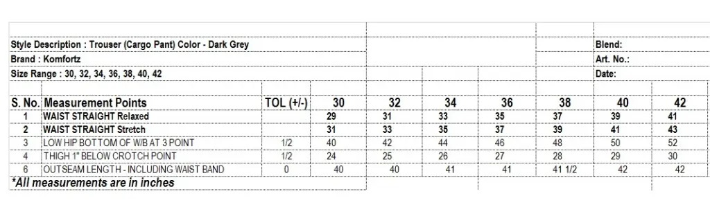Komfortz Cargo Trouser Size Chart.webp