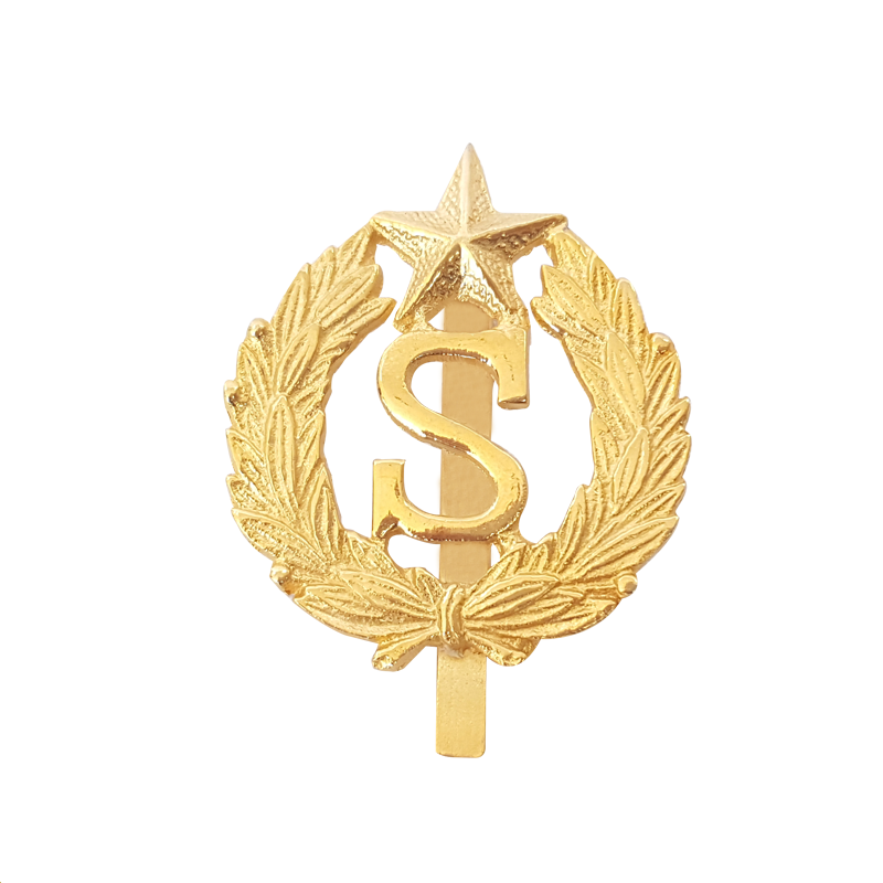 Metal Badge for Peaked Cap in Golden Color