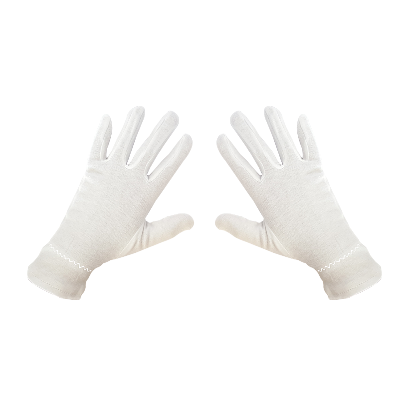 Gloves Cotton Elasticized in White Color