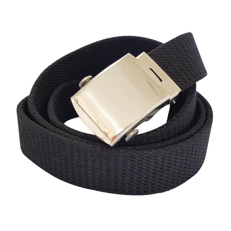 Cotton Web Belt in 1.25" Width in Black Color