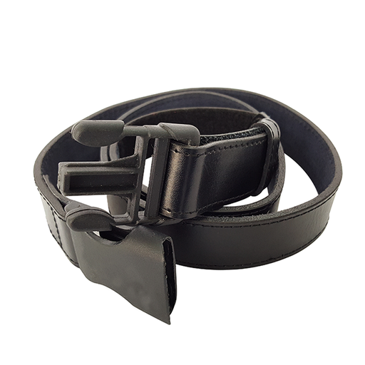 [HPSA11-1B] Leather Belt in 1.25" Width in Black Color (Metal-Free)